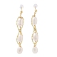 Boucles d'oreille en perles naturelles EJEW-P256-42G-1