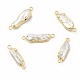 Breloques de connecteur de perles de keshi naturelles baroques PEAR-P004-04KCG-1
