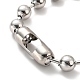 304 Stainless Steel Ball Chain Necklace & Bracelet Set STAS-D181-02P-02B-6