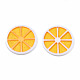樹脂チャーム  グリッターパウダー付き  レモン  オレンジ  34~35x3~4mm  穴：2mm X-RESI-R337-1-3
