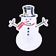 機械刺繍布地アイロンワッペン  マスクと衣装のアクセサリー  アップリケ  雪だるま  ホワイト  81x66x1.5mm X-FIND-T030-001-3