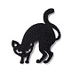 羊毛フェルトの猫のパーティーの飾り.  ハロウィーンをテーマにしたディスプレイ装飾  飾り木用  バナー  ガーランド  ブラック  60x53x2mm AJEW-P101-05A-1