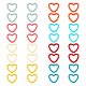 Hobbiesay 32 pièces 8 couleurs anneau de liaison en acrylique pendentifs coeur amour anneau fendu coloré cadres creux lunette liens connecteur breloques pour bricolage collier boucle d'oreille bracelet fabrication de bijoux artisanat OACR-HY0001-07-1
