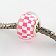 Large Hole Resin Checkered Pattern European Beads OPDL-Q129-176A-2