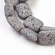 Fili di perle di roccia lavica naturale elettrodeposta G-E497-J-06-1