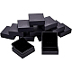 Benecreat 12 упаковка 10x10x3.5 см черные серьги коробки для ожерелья квадратная черная картонная коробка для украшений маленькая подарочная коробка с бархатным наполнением для вечеринки CBOX-BC0001-15B-1