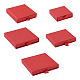Yilisi 5 個 5 サイズ厚紙引き出しボックス  バレンタインデーのジュエリーギフト包装用  内部のスポンジ  正方形  レッド  6.1~10.2x6~10x1.6~1.8cm  1個/サイズ CON-YS0001-02-2