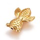 亜鉛合金ビーズ  金魚  ゴールドカラー  15x10x3mm  穴：0.7mm PALLOY-WH0039-08G-B-1