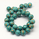 Chapelets de perle ronde en turquoise synthétique teintée TURQ-Q100-01E-01-2