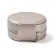 Round PU Imitation Leather Jewelry Storage Zipper Boxes PAAG-PW0003-07B-3