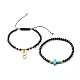 Infinity & Cross Braided Bead Bracelets Set for Girl Women BJEW-JB06957-1