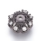 Chapeaux de perles en zircon cubique micro pavé en laiton à pétales multiples ZIRC-F088-038B-1