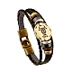 Bracelets multibrins cordon cuir de vachette tressé PW-WG49322-06-1