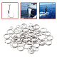 SUPERFINDINGS 382PCS 7 Sizes Stainless Steel Double Snap Rings Fishing Split Rings for Saltwater Freshwater Fishing for Saltwater Freshwater Fishing with ABS Fishing Plier STAS-FH0001-05-7