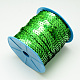 環境に優しいプラスチックスパンコールビーズ  スパンコールビーズ  装飾アクセサリー  フラットラウンド  グリーン  6mm  約100ヤード/ロール PVC-Q087-6mm-50104-2