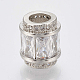 Ottone micro spianare perline europei zirconi ZIRC-S058-91E-1