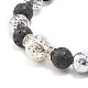 Perles rondes de roche de lave naturelle galvanisées bracelets d'aromathérapie d'anxiété d'huile essentielle BJEW-JB06923-10