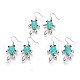Synthetic Turquoise Dangle Earrings EJEW-F097-02P-3
