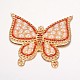 Rose Gold Plated Butterfly Alloy Rhinestone Big Pendants PALLOY-J510-01RG-1