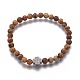 Круглые эластичные браслеты с бусинами из натуральных драгоценных камней BJEW-L648-03-2