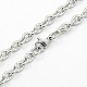Men's 304 Stainless Steel Cable Chain Necklaces STAS-O037-66P-1
