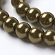 Brins de perles rondes en verre teinté écologique HY-A002-6mm-RB090-3