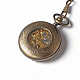 Plana redonda colgante de relojes de bolsillo mecánico de aleación steampunk joyas WACH-M035-03AB-4