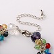 Branchés facettes perles de verre bracelets X-BJEW-JB01642-06-3