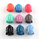 Perles de corail synthétiques teintes tête de Bouddha CORA-R011-15-1