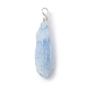 Electroplated Natural Quartz Crystal Dyed Pendants PALLOY-JF02324-05-3