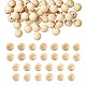 104pcs 26 perles européennes en bois naturel non fini de style WOOD-LS0001-03-1