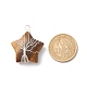 天然石タイガーアイペンダント  シルバートーンの銅線を巻いた  星と木  36x30x12mm  穴：3.5mm PALLOY-JF01635-03-4
