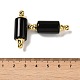 Natural Obsidian Connector Charms G-Z039-01G-05-3