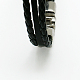 Bracelets à cordon en cuir à rangs multiples X-BJEW-H220-4-2