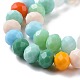 Chapelets de perles en rondelles facettées en verre électrolytique d'imitation jade plaqué lustre nacre EGLA-F020-02-8mm-6