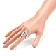 3 pz 3 stile naturale gemma e ematite sintetica anelli di barretta con ciondoli a cuore in zirconi chiari per le donne RJEW-JR00472-3