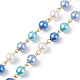 5 cadena de cuentas de perlas de vidrio hechas a mano de 5 colores. AJEW-JB01134-4