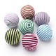 Mixed Color 22mm Round Acrylic Woven Waxed Cord Beads for Chunky Necklace X-CR001MY-1