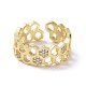 Clear Cubic Zirconia Honeycomb Open Ring RJEW-P032-25G-2