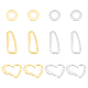 Unicraftale 12 pieza 2 colores 3 estilos anillos de unión 304 conectores de enlace de corazón de acero inoxidable anillos de unión redondos de 7 mm vaina anillos de joyería de metal fabricación de pendientes anillo de unión para la fabricación de joyas STAS-UN0040-39-1
