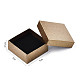 厚紙のジュエリーボックス  リングのために  ピアス  ネックレス  内部のスポンジ  正方形  ダークチソウ  7.4x7.4x3.2cm CBOX-S018-08D-6