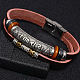 Bracelets multi-rangs avec cordon en cuir BJEW-F352-13M-4