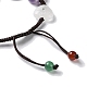 Heart Natural Mixed Gemstone Braided Bead Bracelets BJEW-H239-07-3