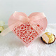 紙箱  結婚式のベビーシャワーの誕生日パーティー用品のキャンディーボックス  ハート  ピンク  箱：8.9x9.5x3センチメートル CON-G010-A01-1
