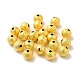 Perle con perline rotonde in ottone color oro da 8 mm X-EC225-G-3