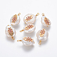 Colgantes naturales de perlas cultivadas de agua dulce PEAR-L027-11E-1
