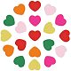 PandaHall 50 pcs Mixed Color Heart Wood Beads Nice for Jewelry Making WOOD-PH0008-06-1