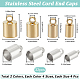 Beebeecraft 32Pcs 8 Style 201 Stainless Steel Cord Ends STAS-BBC0003-57-2