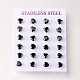 304 Stainless Steel Pave Cubic Zirconia Ear Studs X-EJEW-L095-8mm-06-3