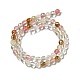 Chapelets de perles en verre de quartz de cerise G-P476-01B-01-3